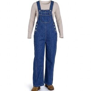 Molly Yeh Womens Denim Overalls Medium Wash Wide Leg Bib Overalls Plus Size 2X